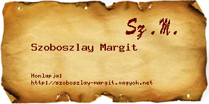Szoboszlay Margit névjegykártya